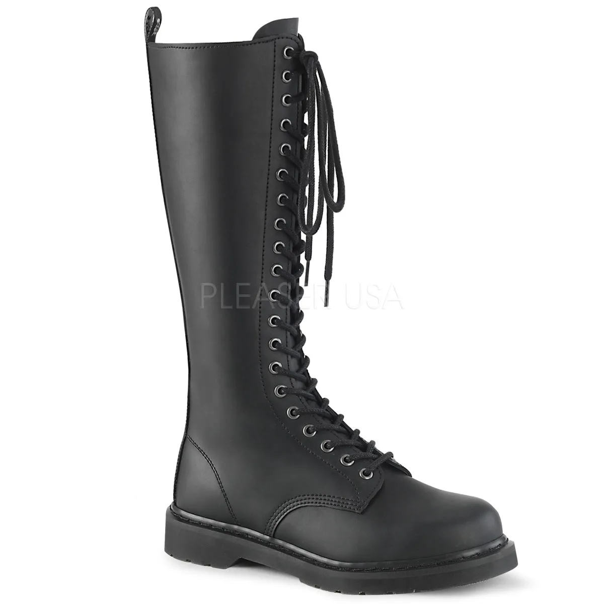 1 Inch Heel BOLT-400 Black Vegan Leather