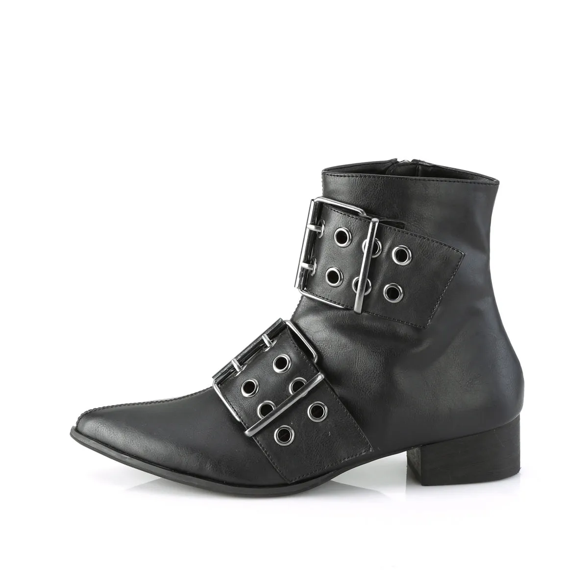 1 Inch Heel WARLOCK-55 Black Pu