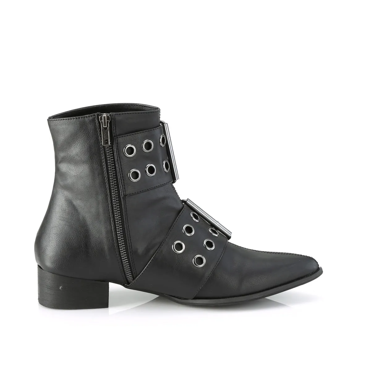 1 Inch Heel WARLOCK-55 Black Pu