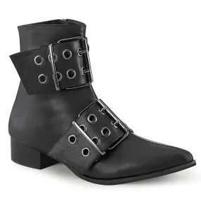 1 Inch Heel WARLOCK-55 Black Pu