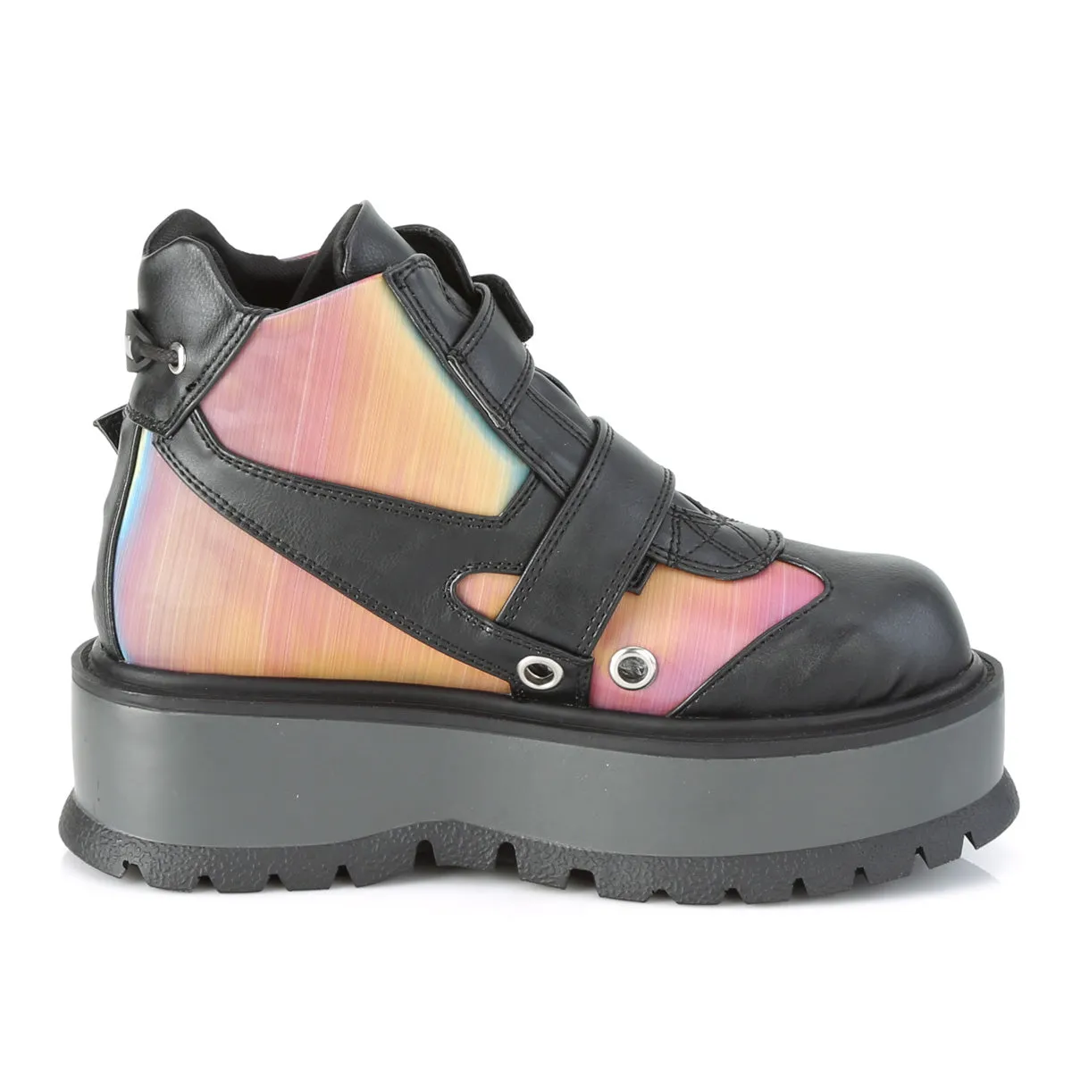 2 Inch Platform SLACKER-32 Black Rainbow Reflective