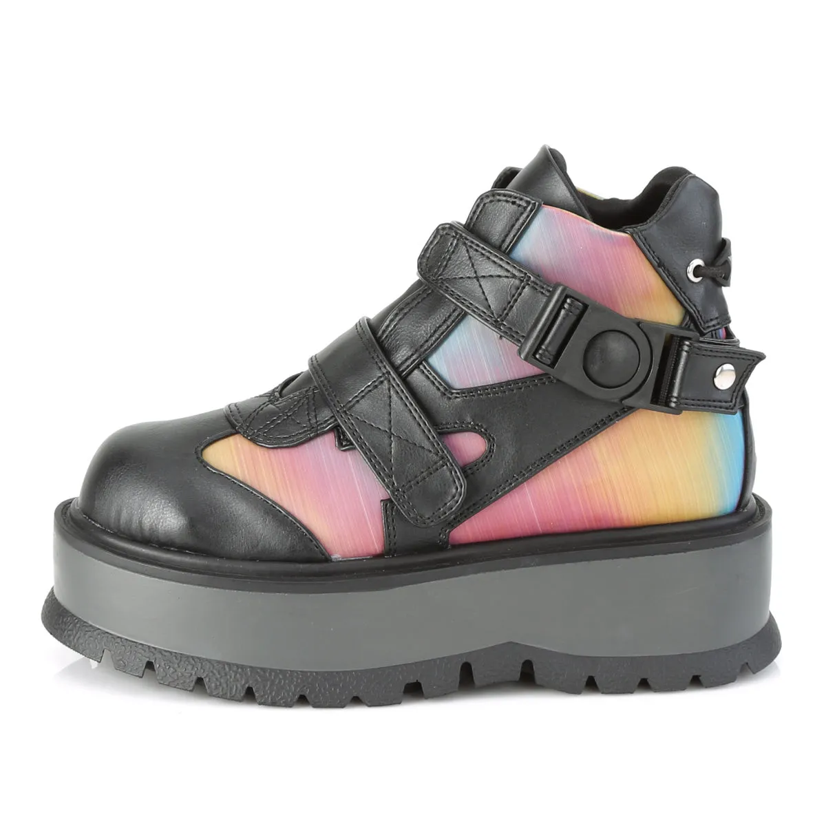 2 Inch Platform SLACKER-32 Black Rainbow Reflective