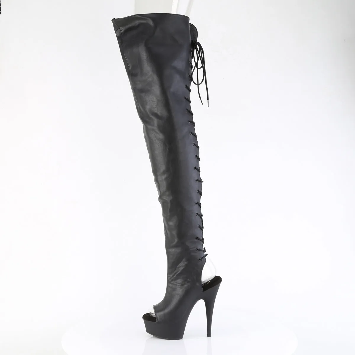 6 Inch Heel DELIGHT-4019 Black Pu