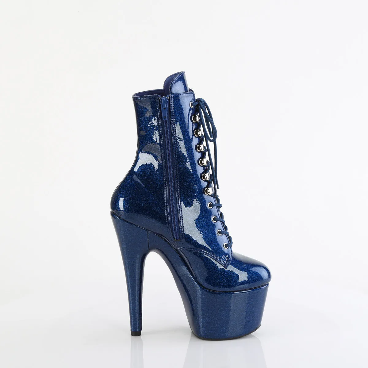 7 Inch Heel ADORE-1020GP Navy Blue Glitter