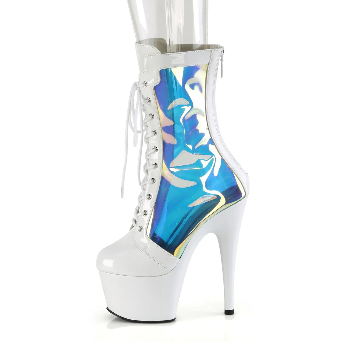 7 Inch Heel ADORE-1047 White Holo Patent