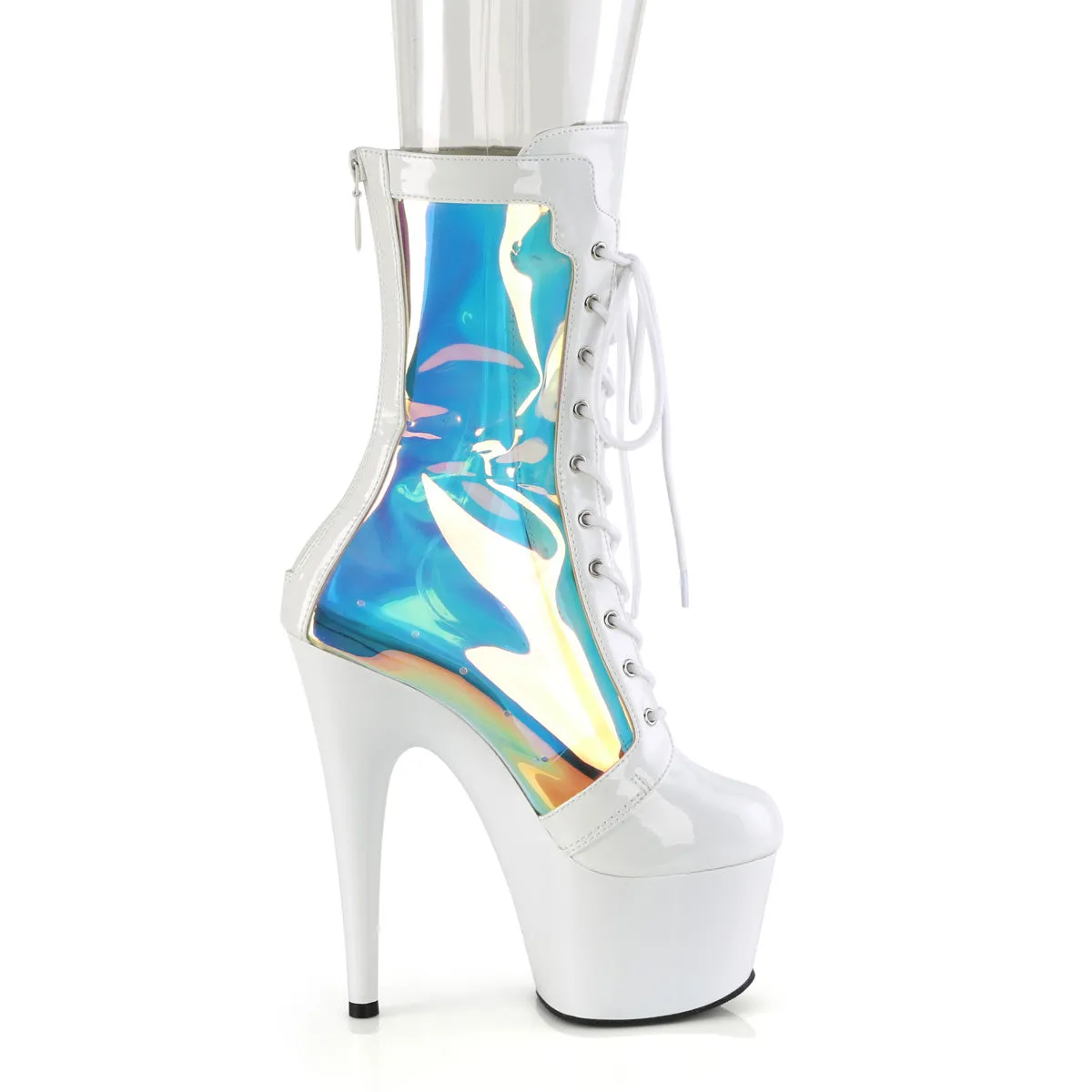 7 Inch Heel ADORE-1047 White Holo Patent