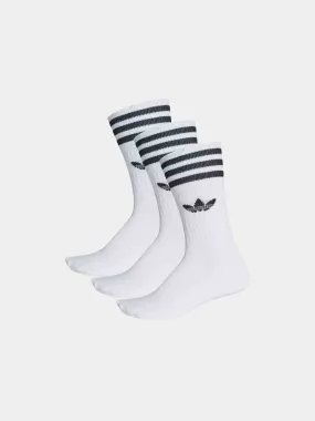 Adidas Solid High Crew Socks 3 Pack - White