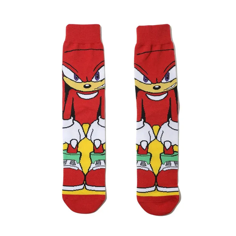 Anime Sonics Socks Cartoon Knitted Cotton Socks Pure Cotton Men's Socks Fashion Trend Socks with horns