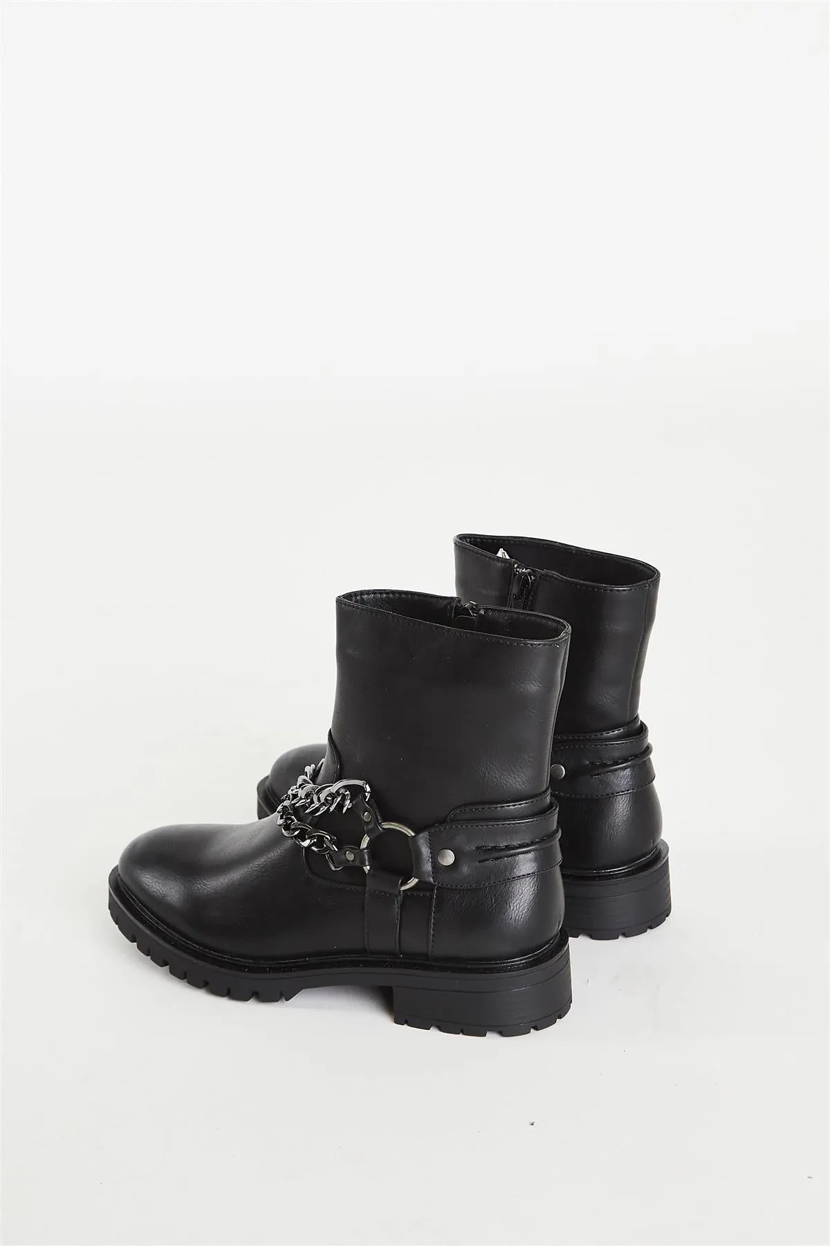 Black Chain Ankle Boot Ankle Boot-Boot