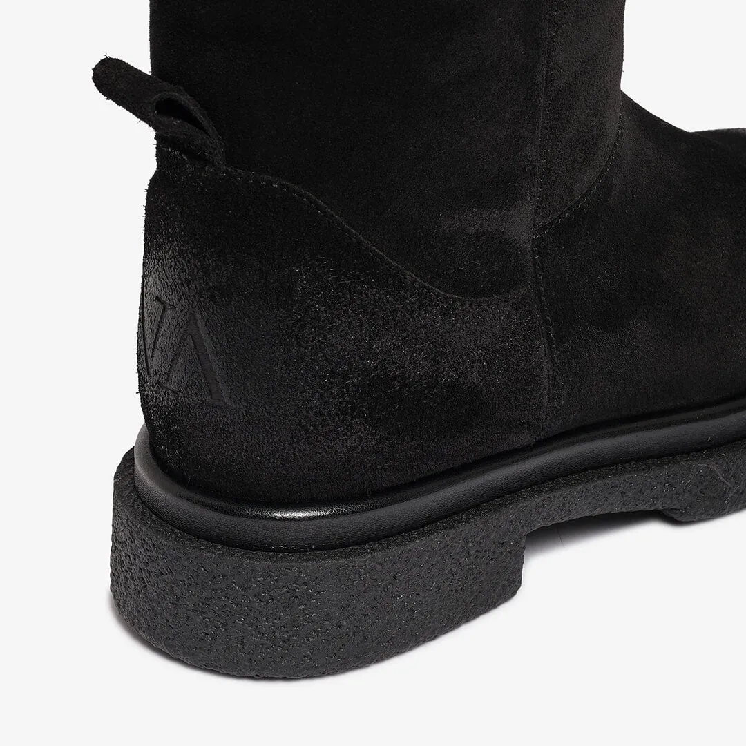 Black women's suede boot