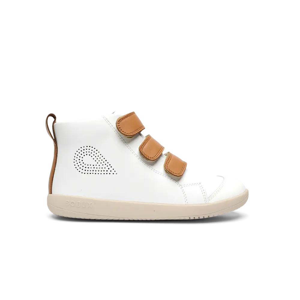 Bobux I-Walk Hi Court White   Caramel