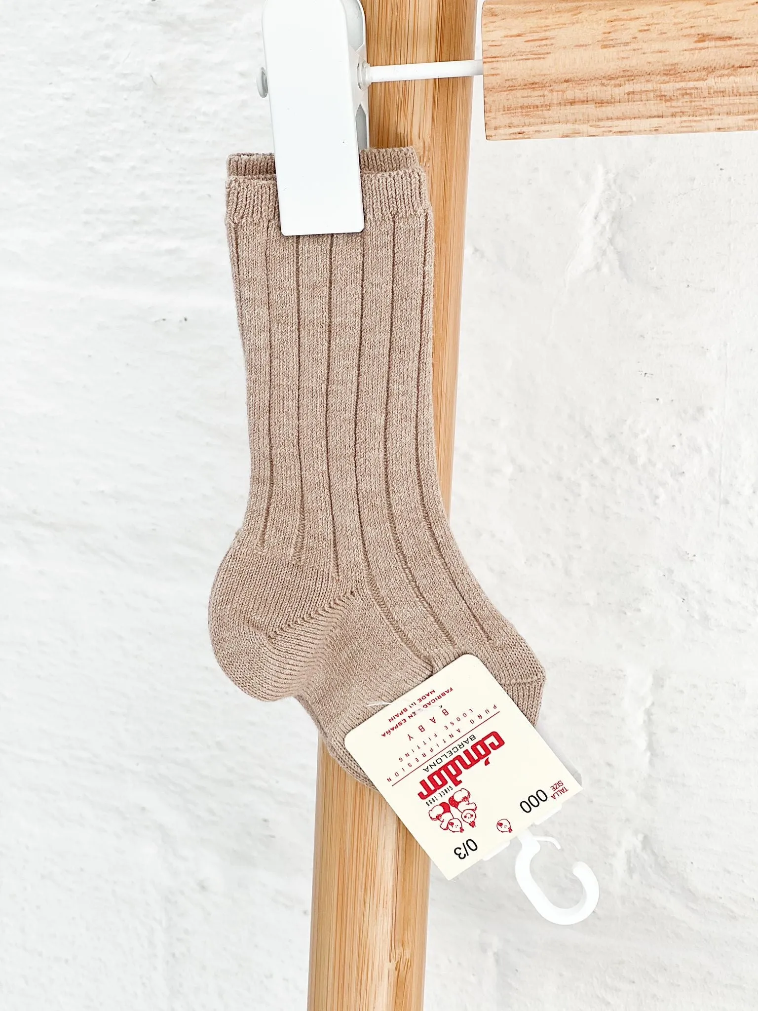 Boys Beige Ribbed Condor Ankle Socks