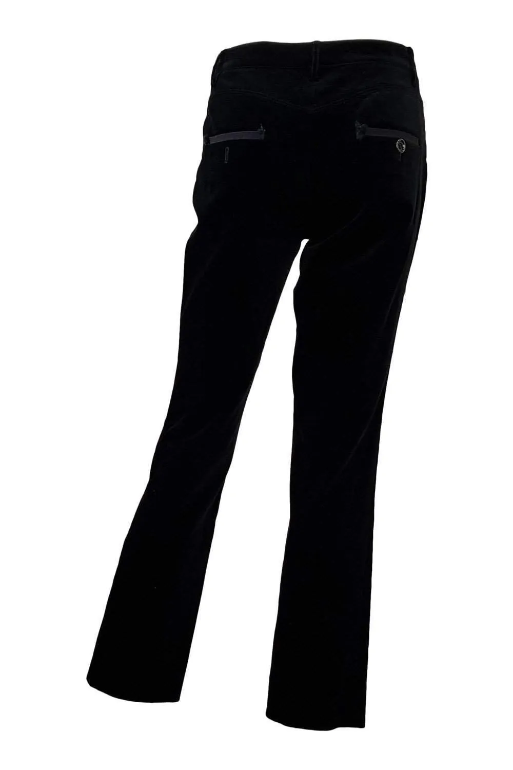 BURBERRY Black Cotton Velvet Boot Cut Trousers (UK 8)