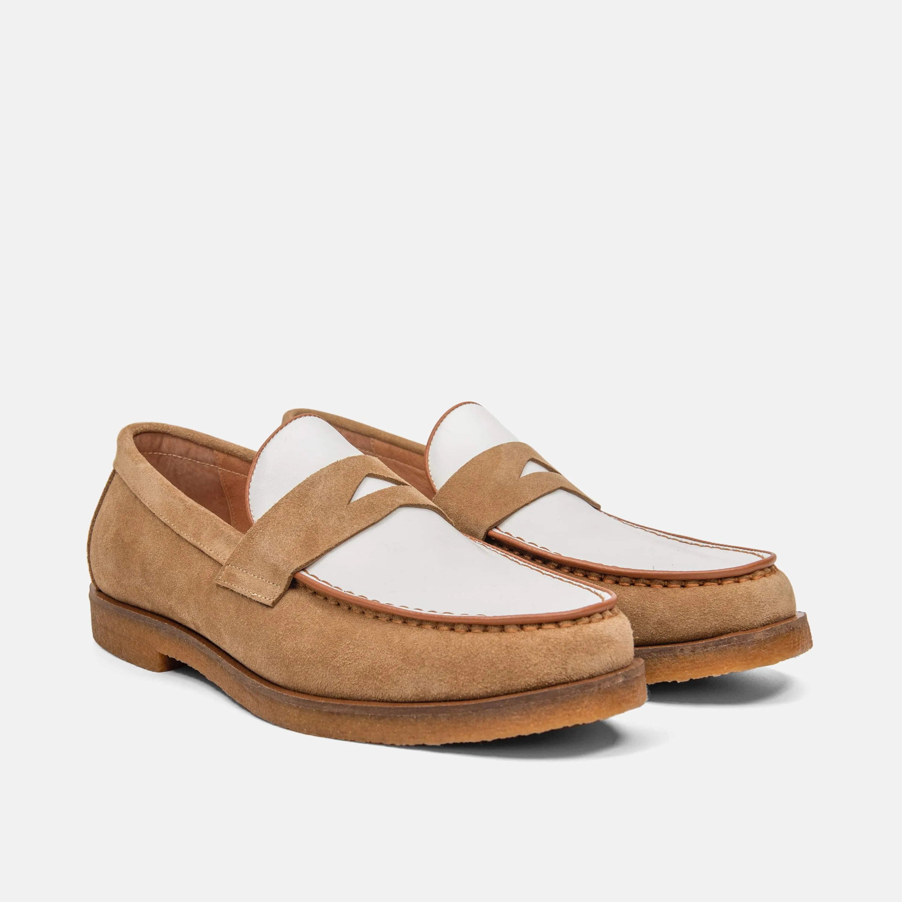 Calum Desert Sand Suede Penny Loafers