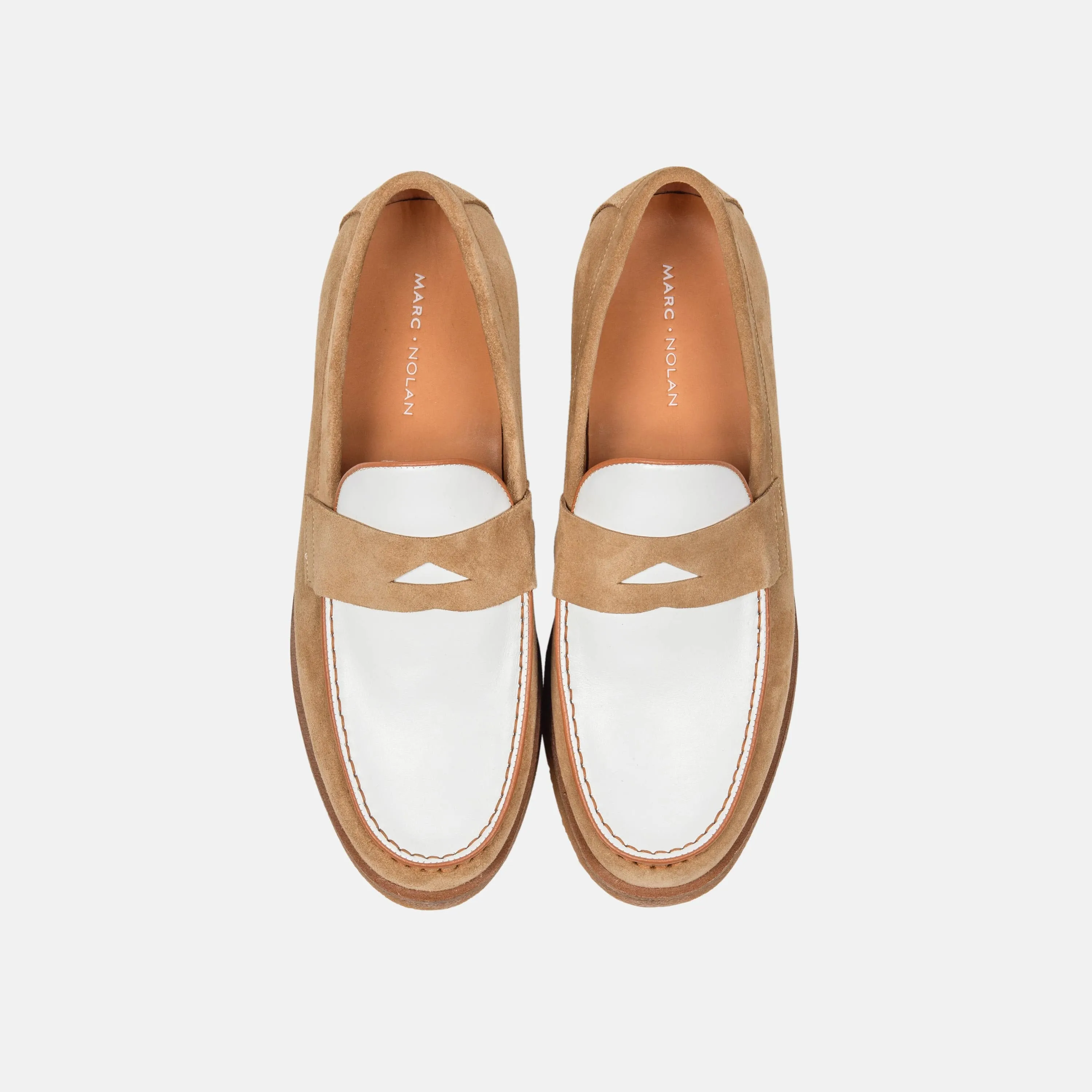 Calum Desert Sand Suede Penny Loafers