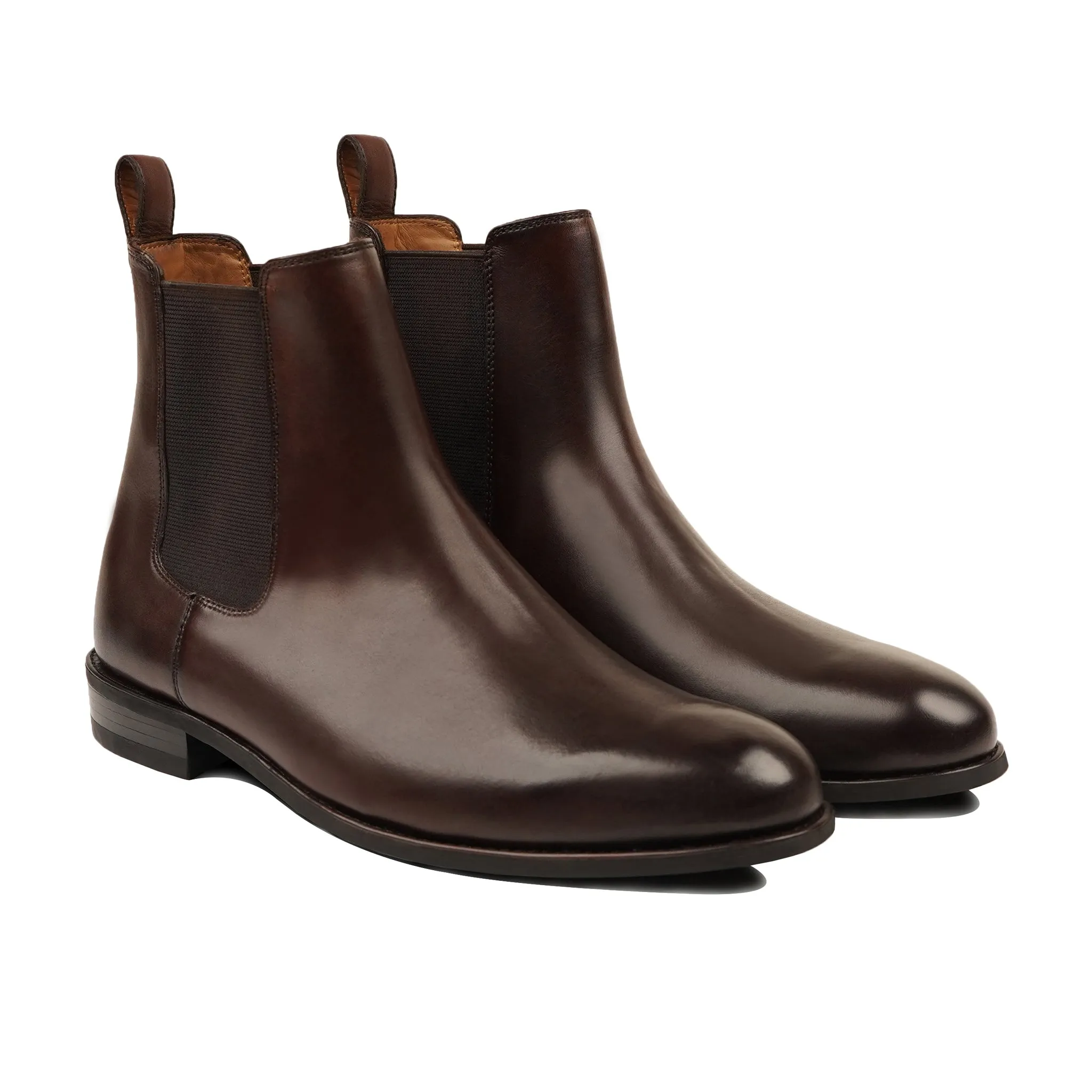 Chester - Men's Dark Brown Calf Leather Chelsea Boot