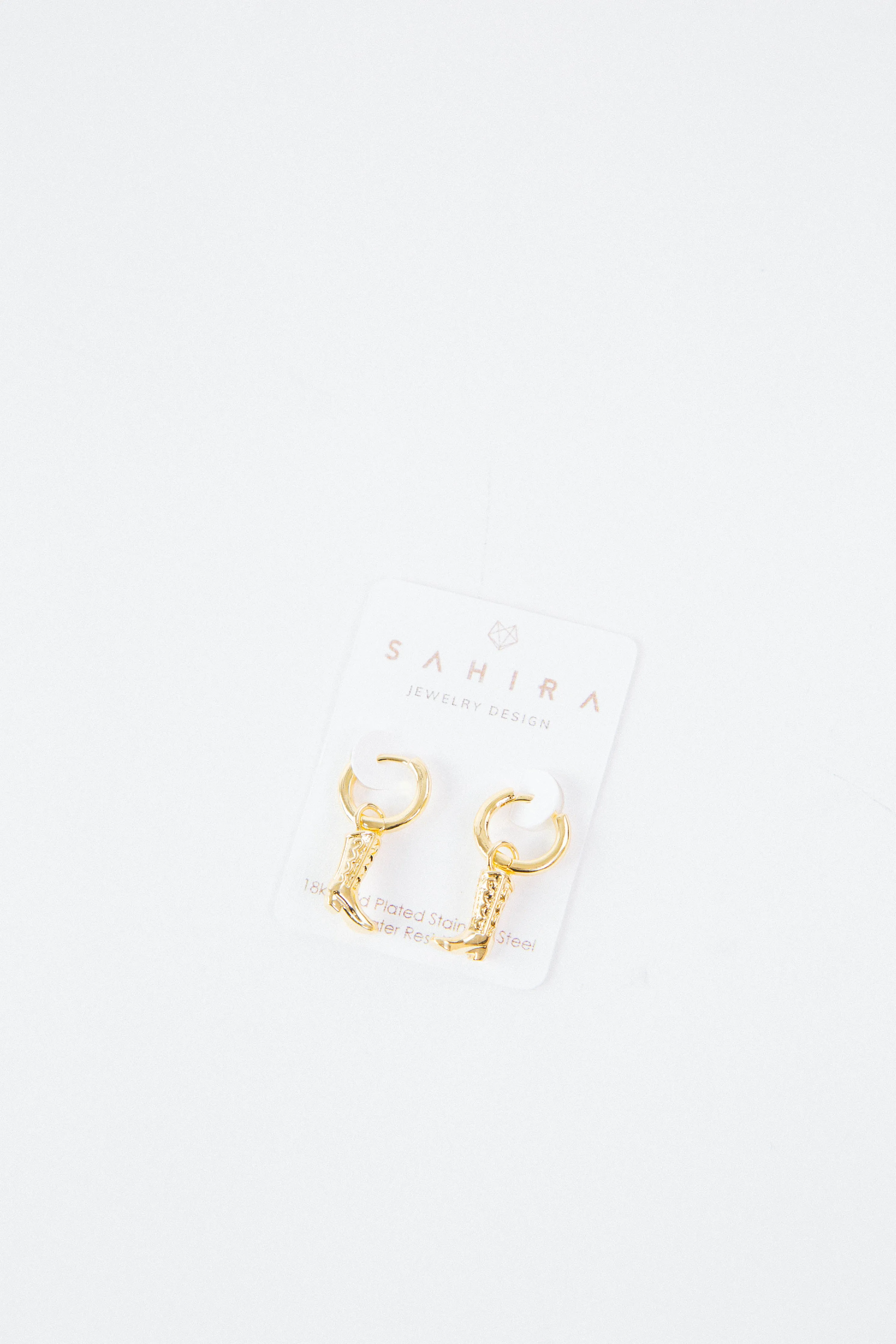 Cowboy Boot Huggie Earring | Sahira Jewelry