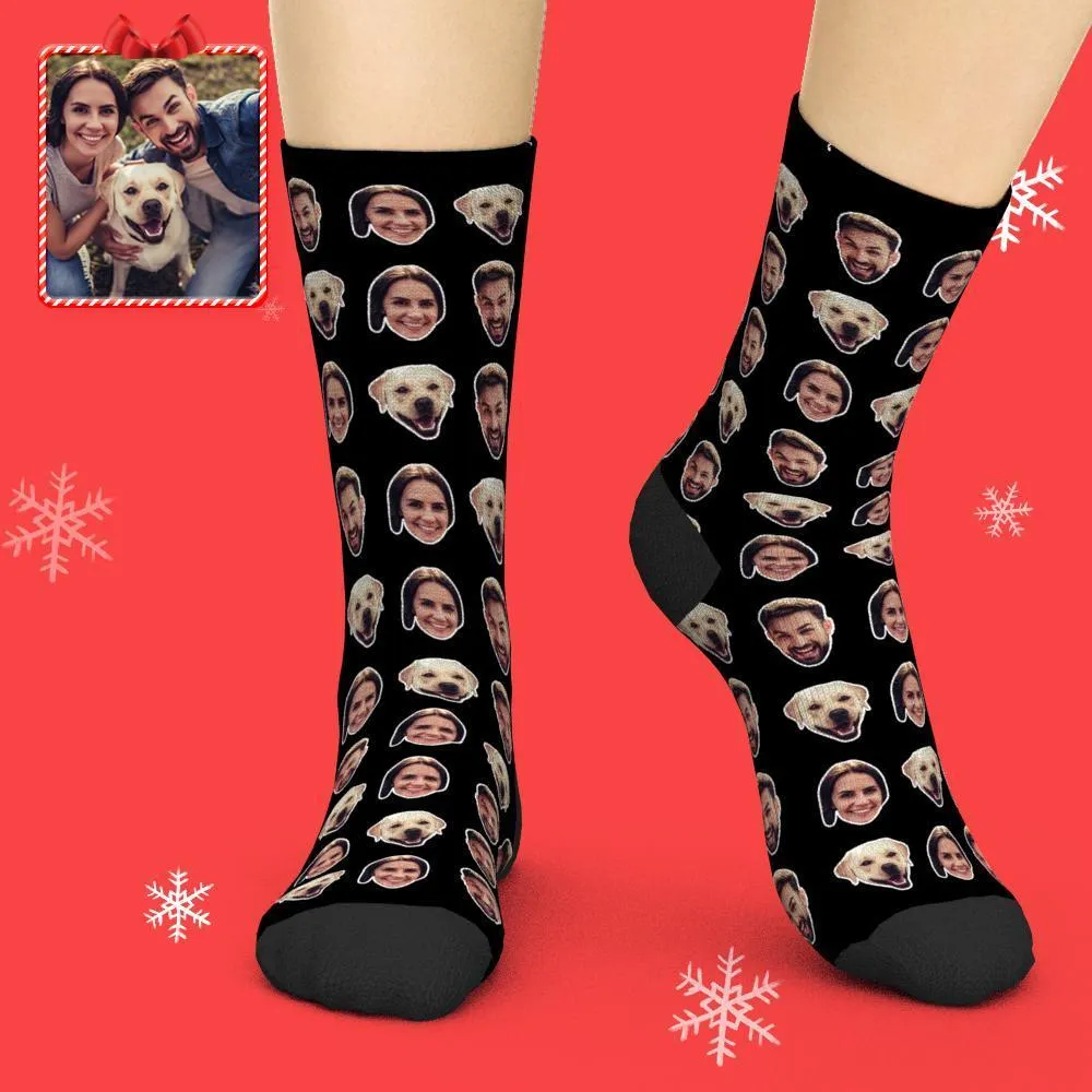 Custom Colorful Socks With Your Photo - Two Faces