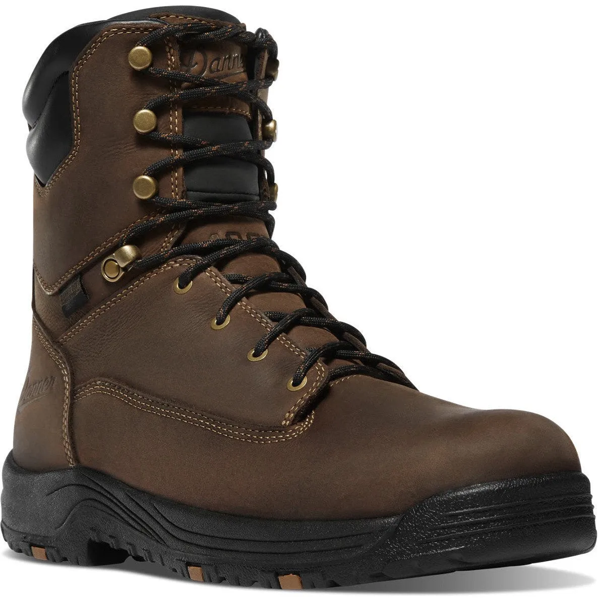 Danner Men's Caliper 8 Plain Toe WP 400G Slip Resist Work Boot -Brown- 19458