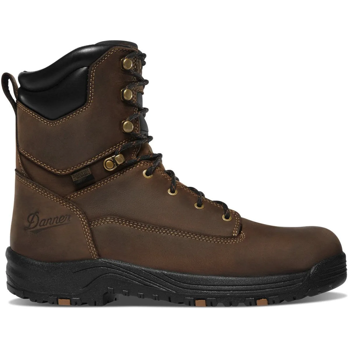 Danner Men's Caliper 8 Plain Toe WP 400G Slip Resist Work Boot -Brown- 19458