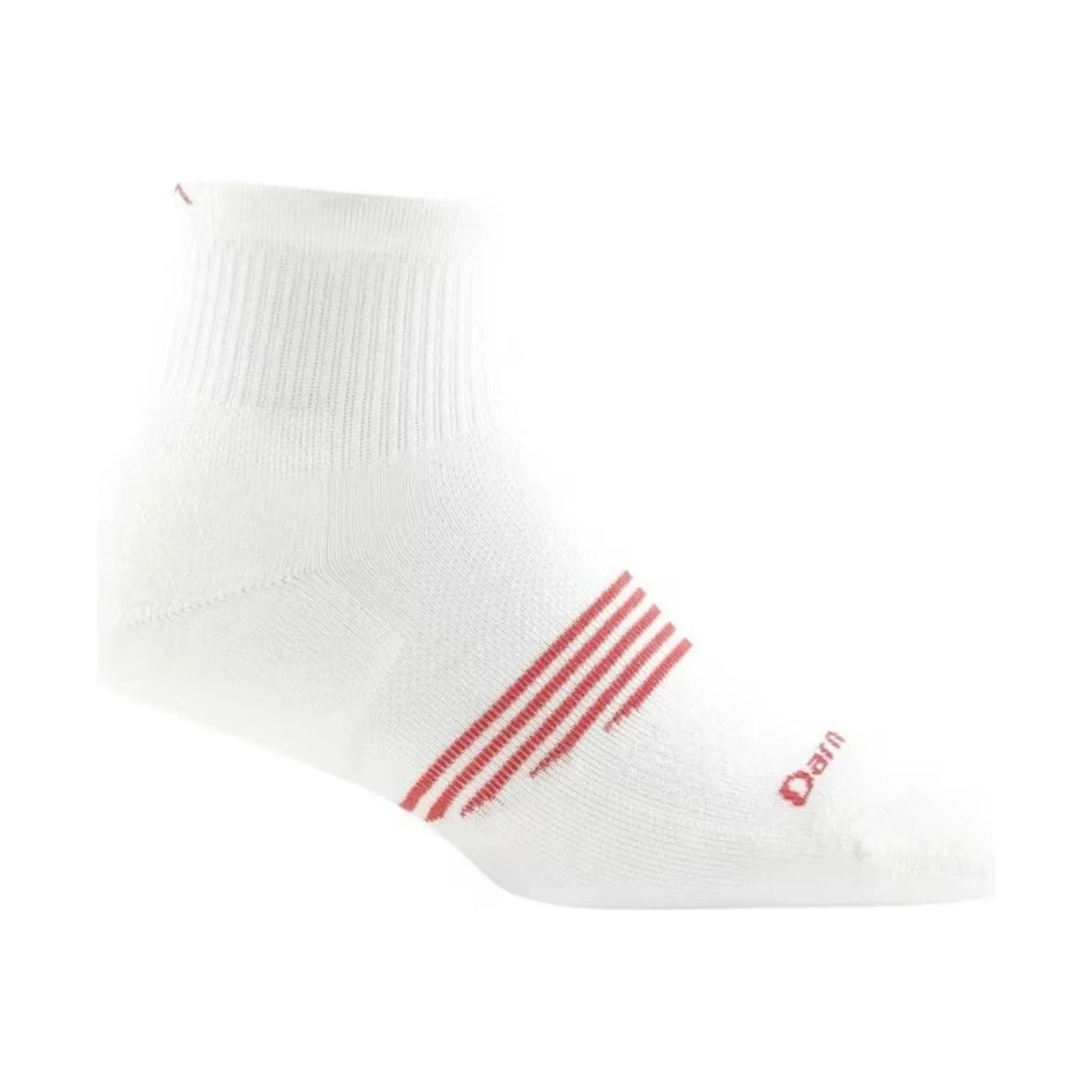 Darn Tough Vermont Women's Element Quarter Lightweight With Cushion Sock - White/Red