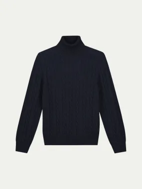 Dolcevita Cable Knit Sweater Navy