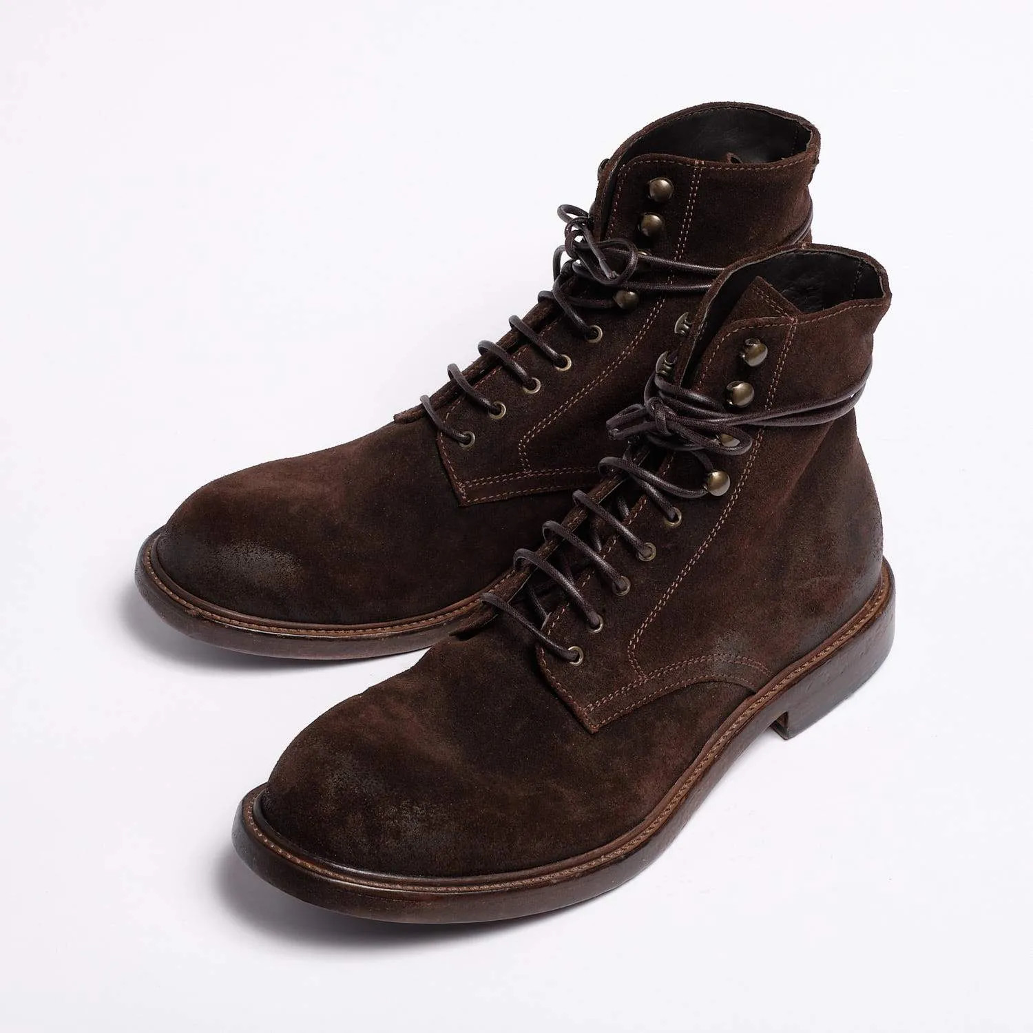 Dominique Laced Mid Boot Suede leather rust