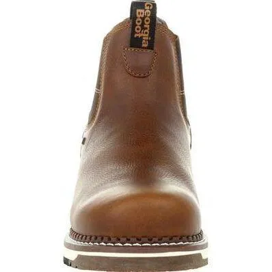 Georgia Men's Wedge Chelsea Soft Toe WP Wedge Work Boot - Brown - GB00352