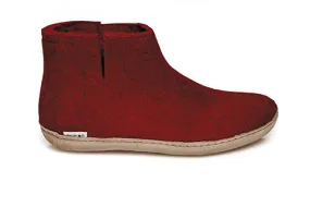 Glerups - Slipper Boot Leather Sole Red