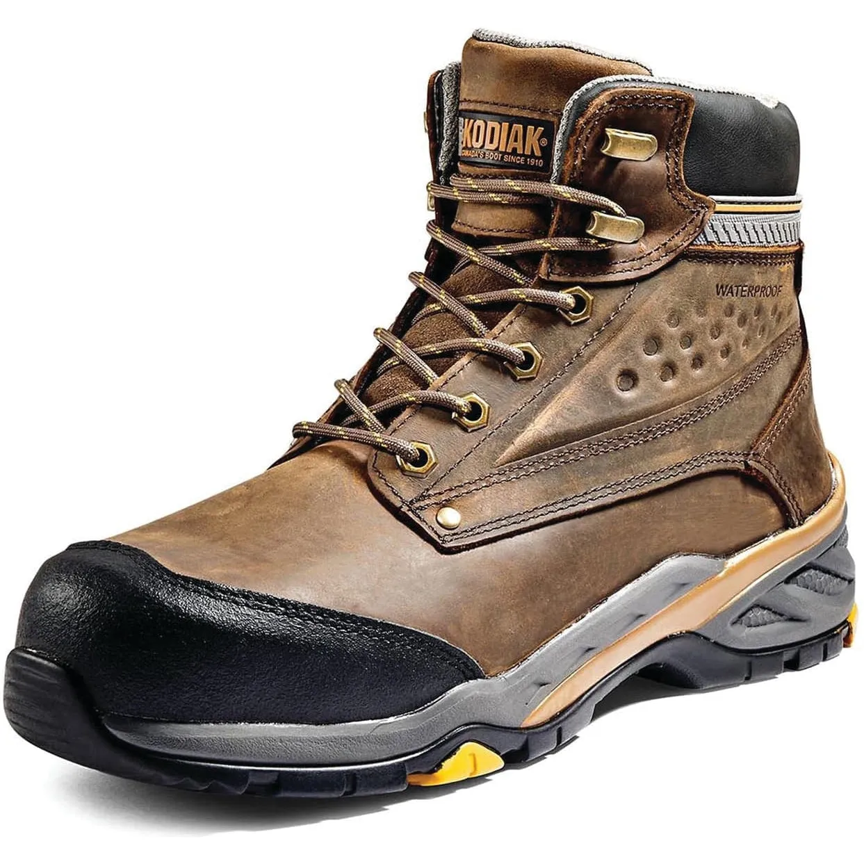 Kodiak Men's Crusade 6" Comp Toe WP Hiker Safety Work Boot -Brown- K4NKAD