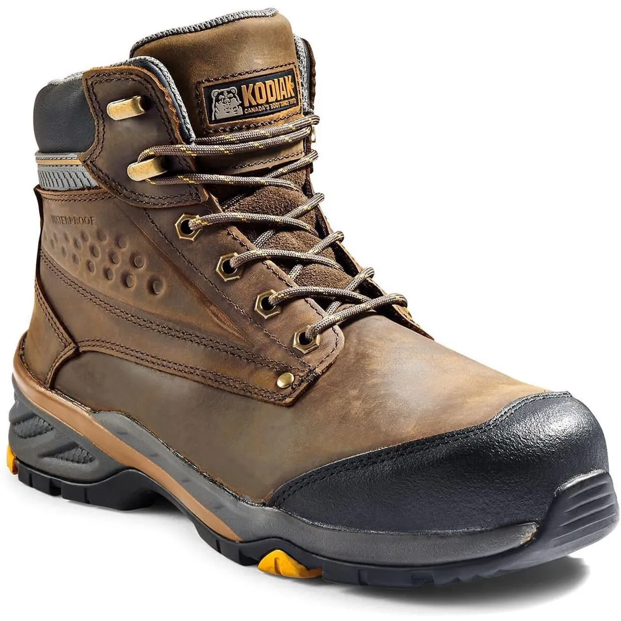 Kodiak Men's Crusade 6" Comp Toe WP Hiker Safety Work Boot -Brown- K4NKAD