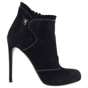 Louis Vuitton Black Suede Ruffle 120mm Ankle Boot - 40 (9.5)