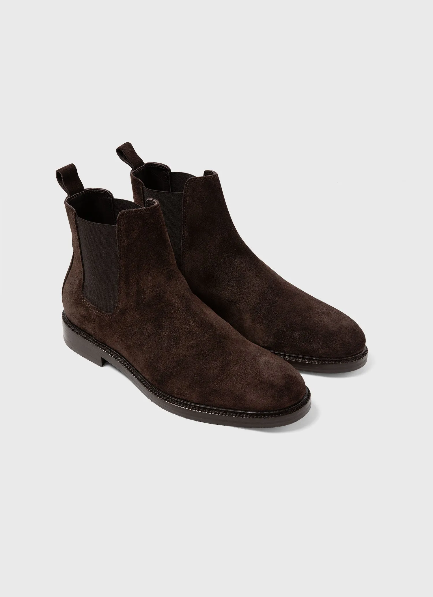 Men's Suede Chelsea Boot in Coffee