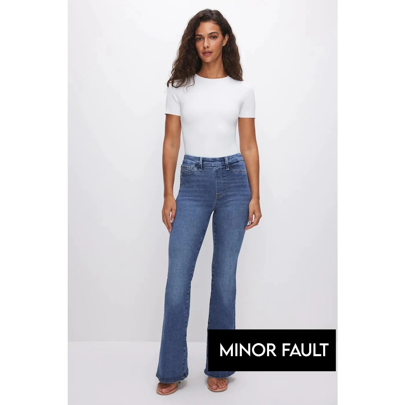 (Minor Fault) Power Stretch Mid Blue Flare Jeans