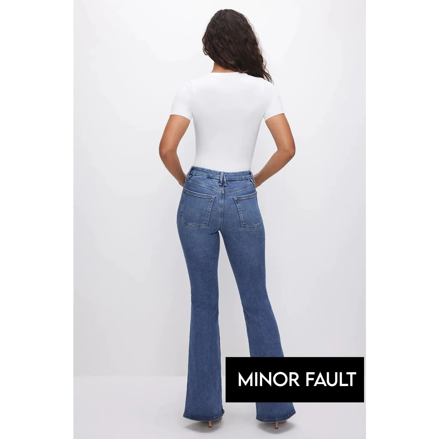 (Minor Fault) Power Stretch Mid Blue Flare Jeans