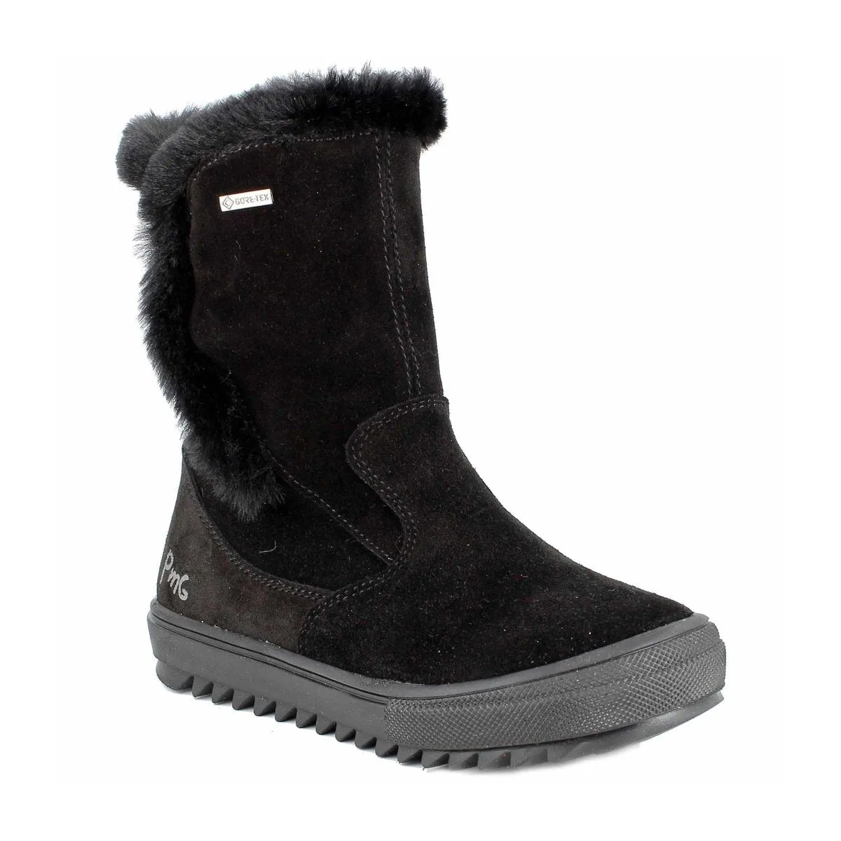 Primigi Girl's (Sizes 32-35) Black Suede/Fur Gore-Tex Waterproof