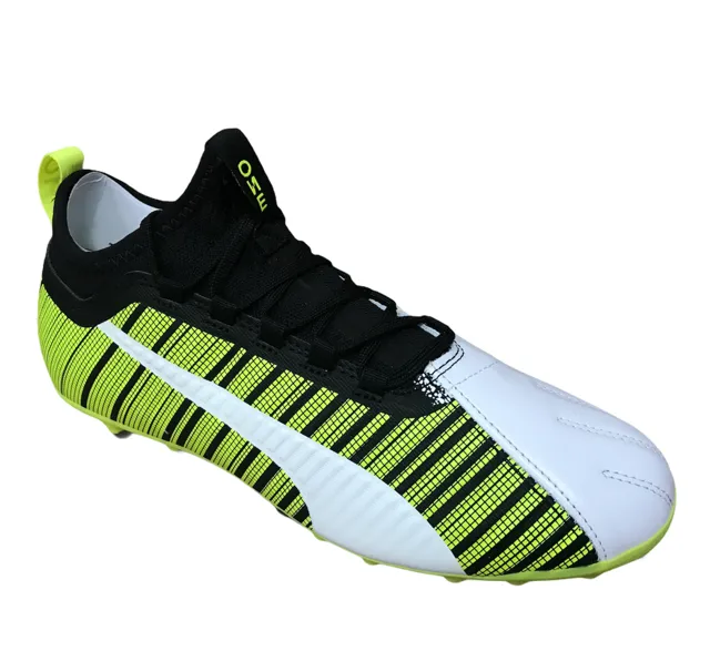 Puma men's football boot One 5.3 MG 105646 02 white-black-yellow