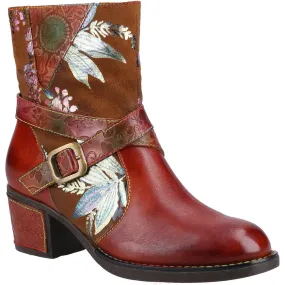 Riva Aisha Womens Floral Leather Ankle Boot