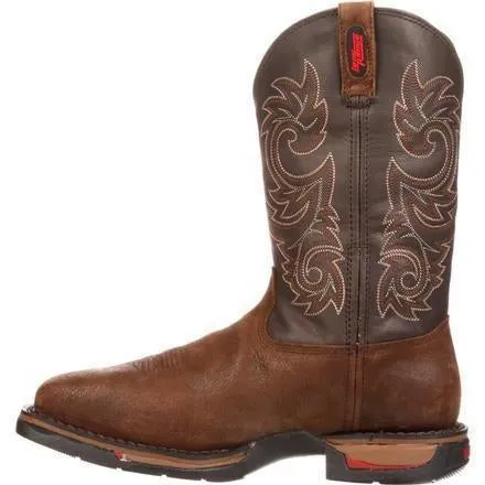 Rocky Men's Long Range Stl Toe WP Pull-on Western Work Boot Brown FQ0006654