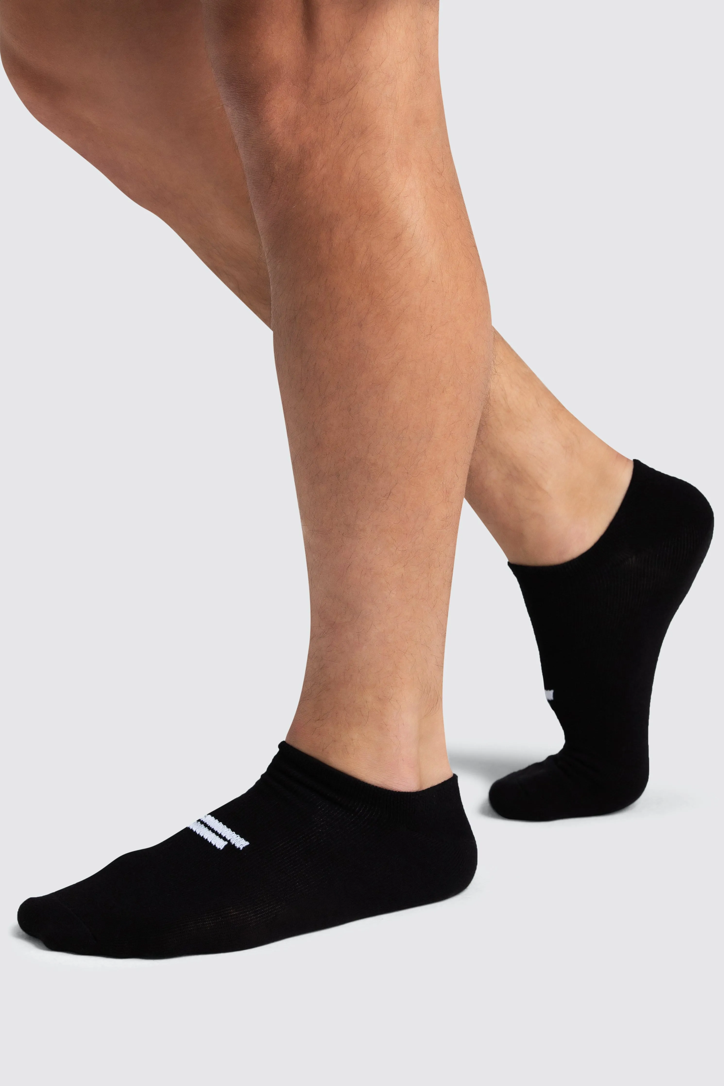 Unisex Marked No-Show Socks 3pk - Black