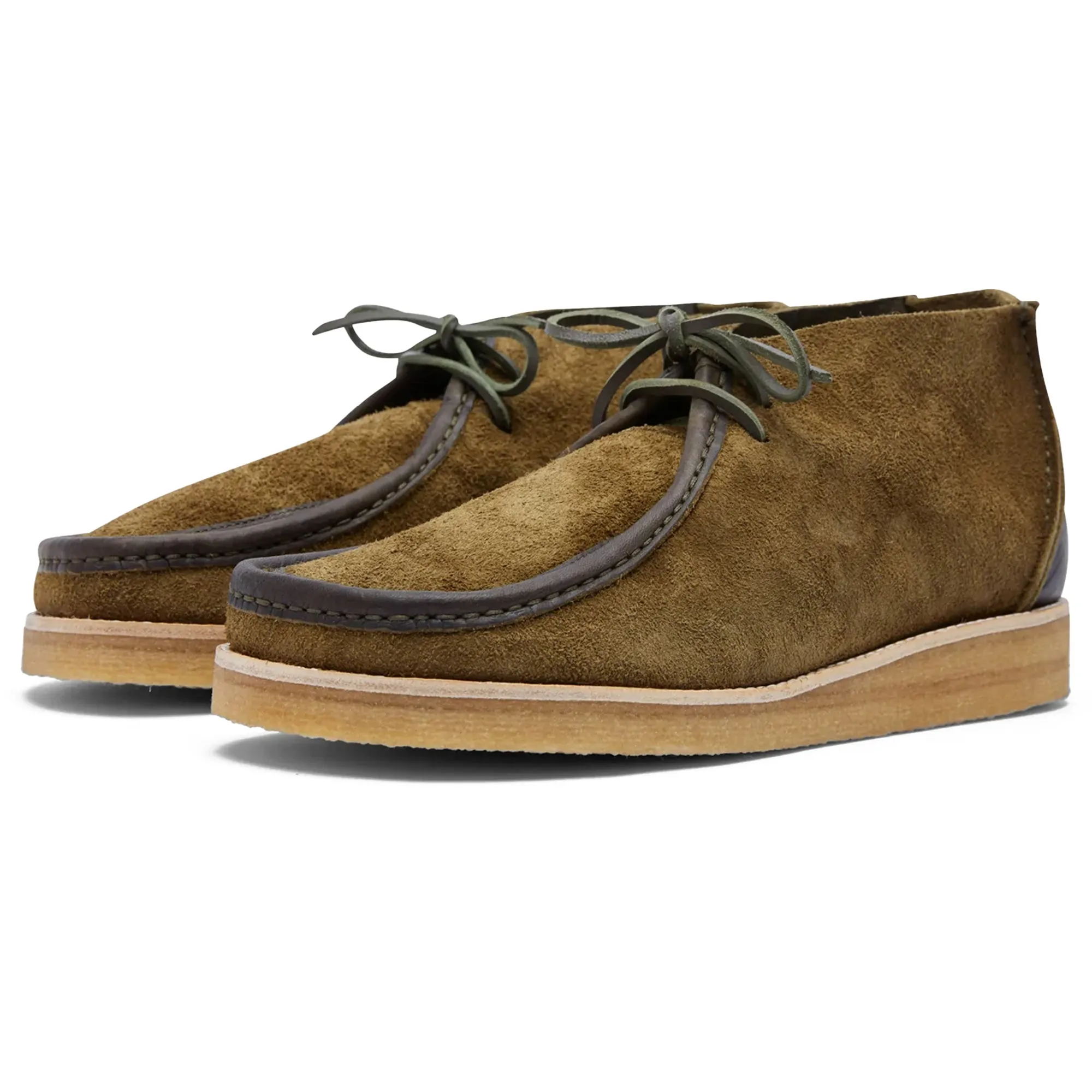 Yogi Torres Tumbled & Reverse Leather Crepe Sole Chukka Boot - Olive